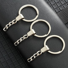 30MM flat ring square key chain key ring bold alloy chain jewelry key ring pendant material
