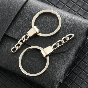 30MM flat ring square key chain key ring bold alloy chain jewelry key ring pendant material