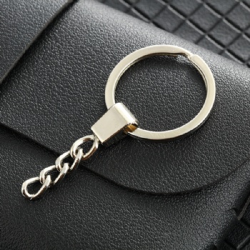 30MM flat ring square key chain key ring bold alloy chain jewelry key ring pendant material